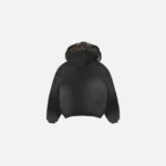 Faux Fur Lined Sun Faded Zip Up Hoodie y