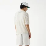 Picante Pointelle Knit Polo Shirt h