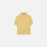 Pointelle Knit Polo Shirt g
