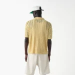 Pointelle Knit Polo Shirt g