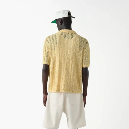 Pointelle Knit Polo Shirt g